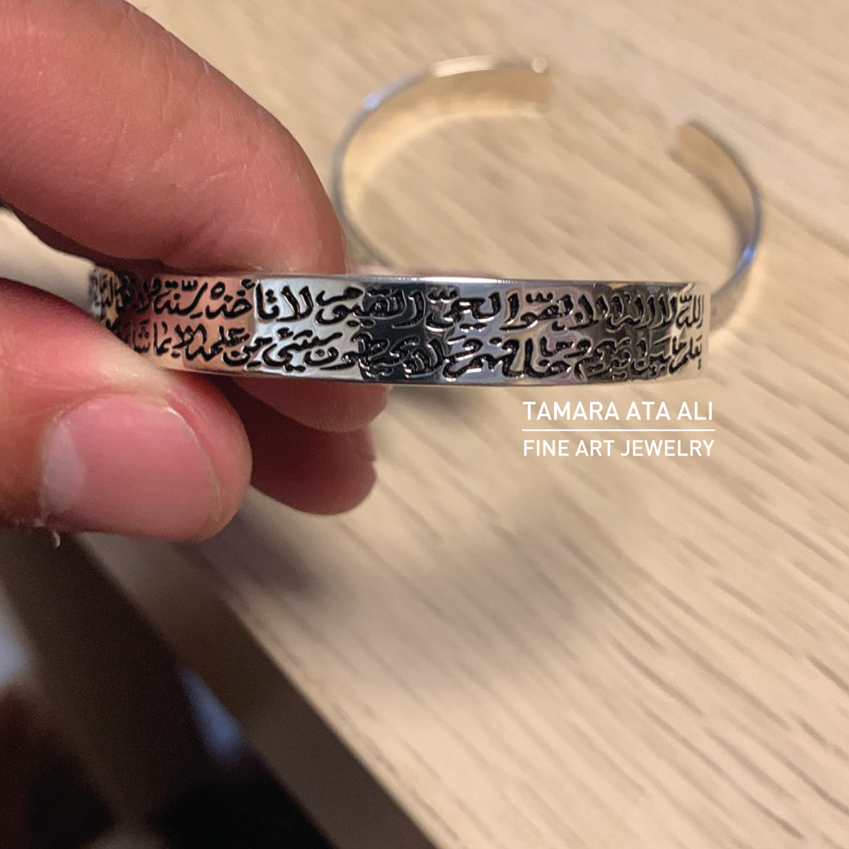 Silver Engraved Steel Bracelet Black – Tamaraataalijewelry