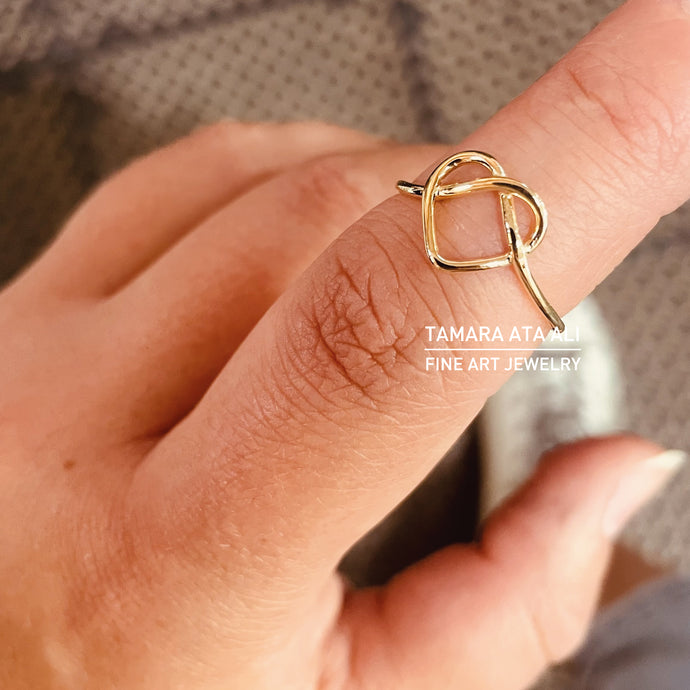 Gold Heart Knot Ring