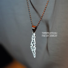 Load image into Gallery viewer, Silver Word Map Necklace