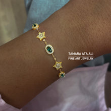 Load image into Gallery viewer, Gold Stars And Stones Bracelet