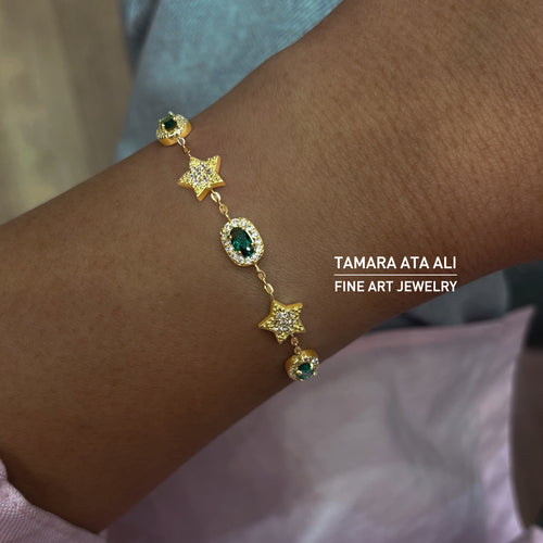 Gold Stars And stones Bracelet