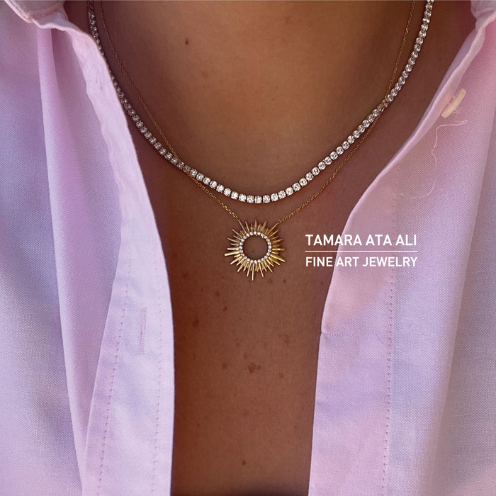 Gold Open Sun Necklace
