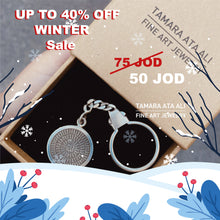 Load image into Gallery viewer, Silver Round Engraved Keychain