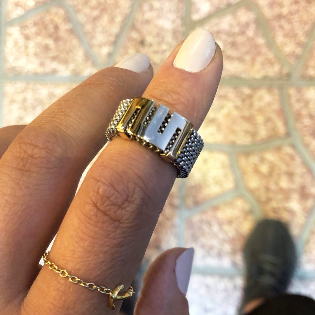 Gold “Allah” Steel Ring