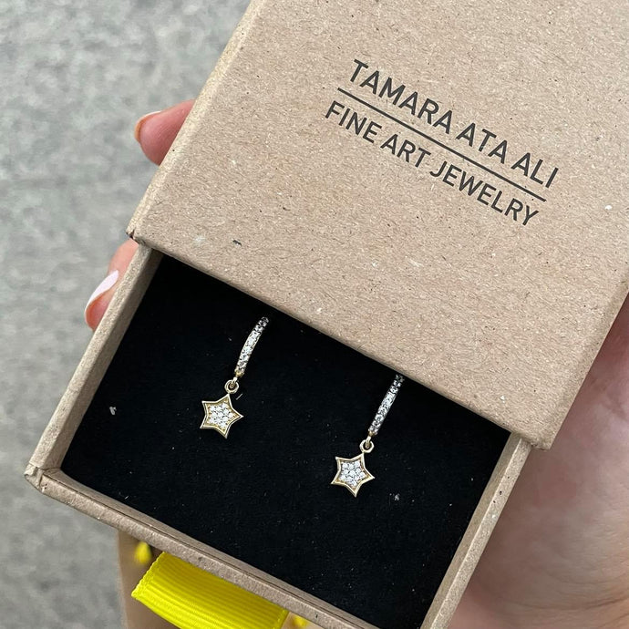 Gold Loop Star Earrings