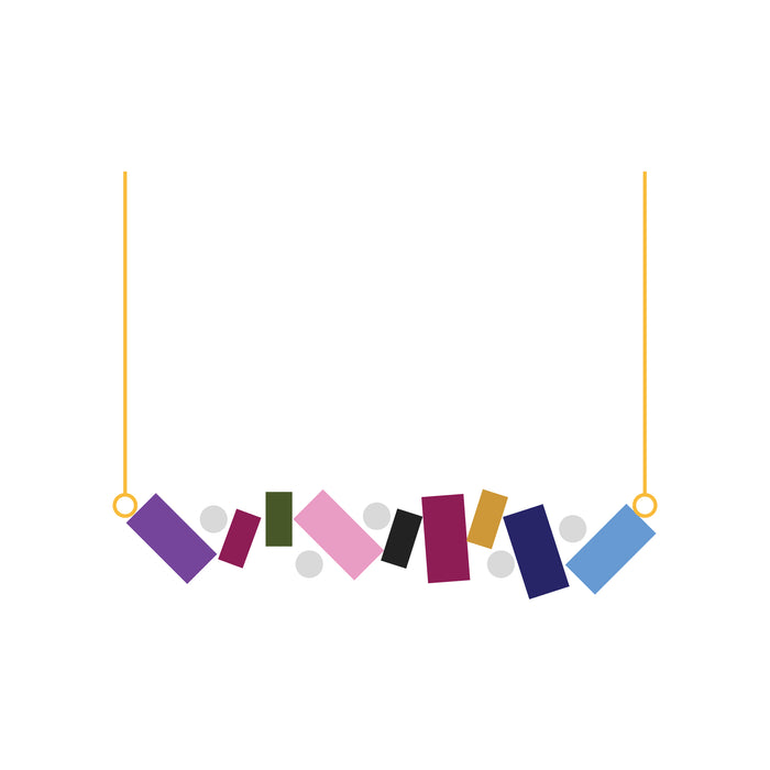 Gold Mixed Stones Necklace