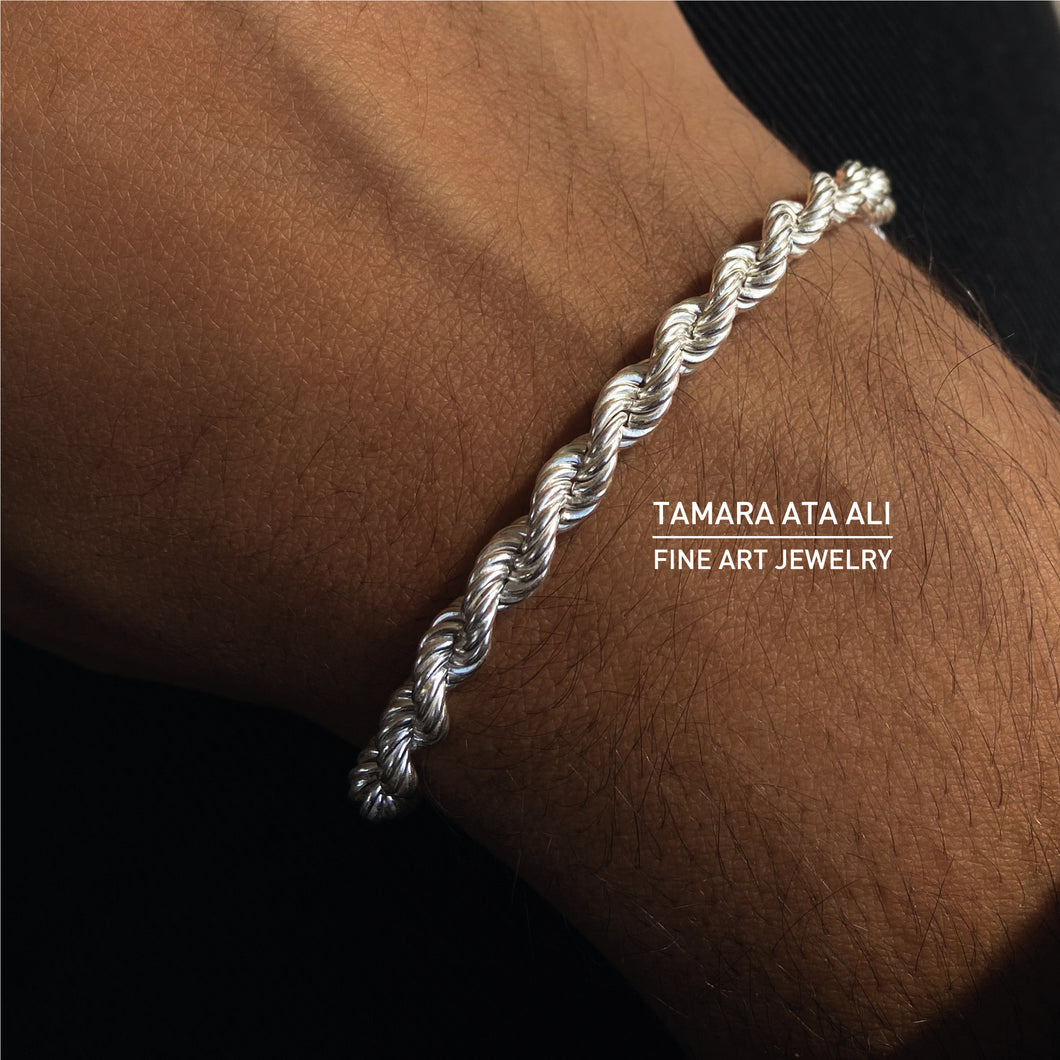 Silver Swirl Chain Bracelet