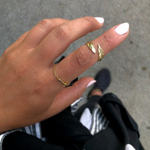 Gold Feather Ring