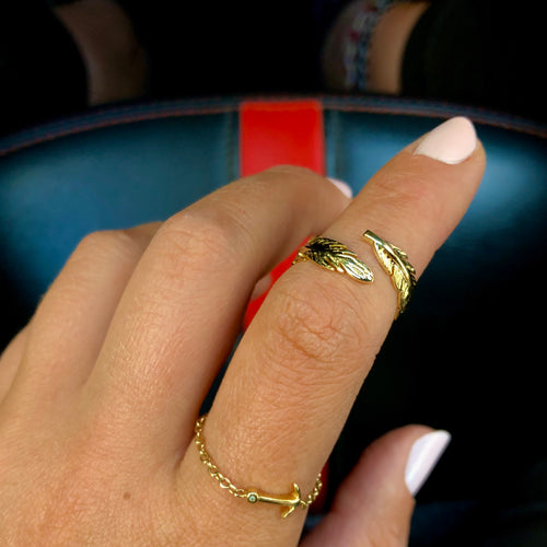 Gold Feather Ring