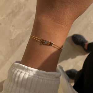 Gold Name Arabic Kufi Font Bracelet