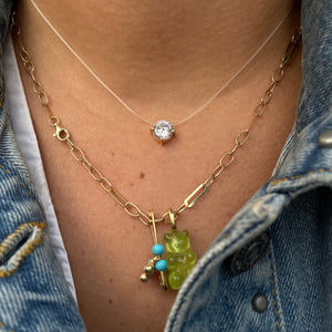 Gold Birthstone Transparent Necklace