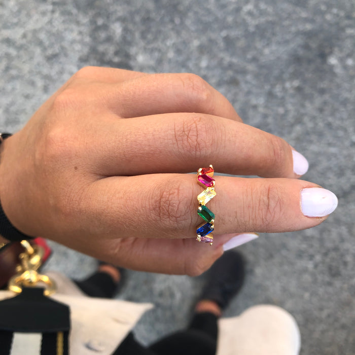 Gold And Mixed Stones Ring