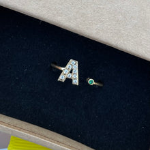 Load image into Gallery viewer, Gold Letter and Birthstone Ring