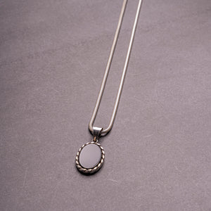 Silver Twist Stone Necklace