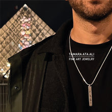 Load image into Gallery viewer, Silver Tall Engraved Necklace