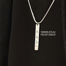 Load image into Gallery viewer, Silver Tall Engraved Necklace