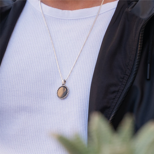 Swirl Silver Stone Necklace