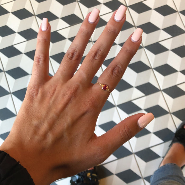 Gold Chain With Stone Ring