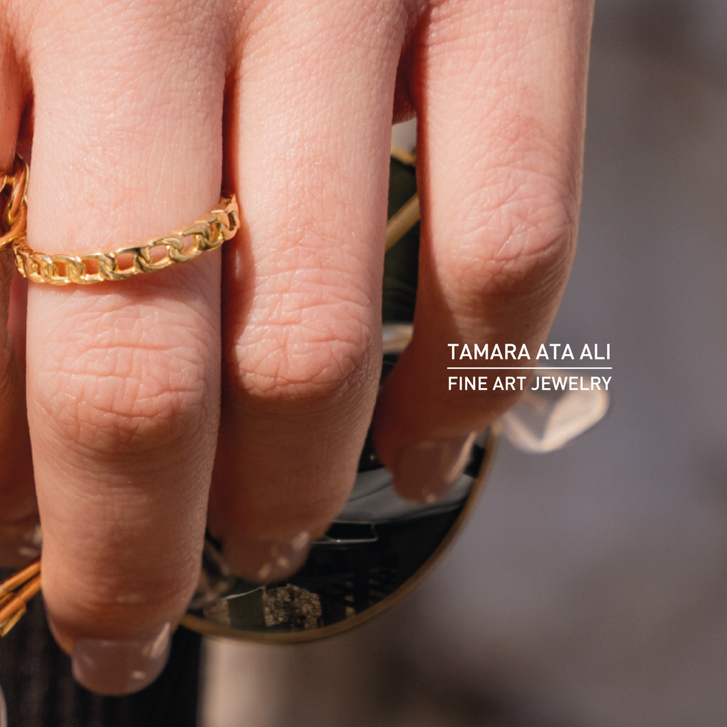 Gold Thin Chains Ring