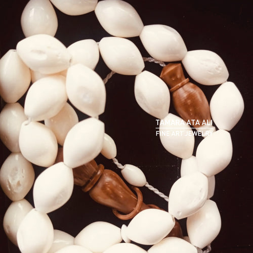 Camel Bone and Natural Wood Rosary