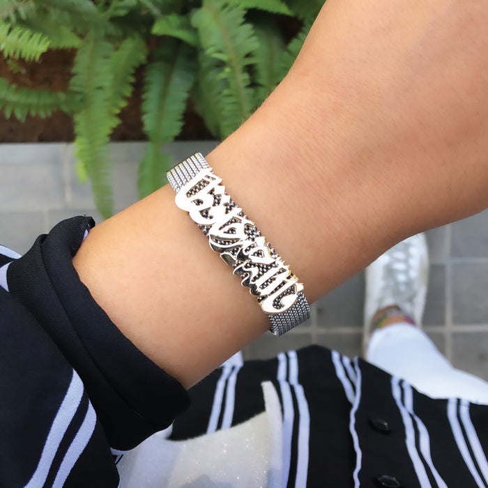 Gold Sentence Steel Bracelet